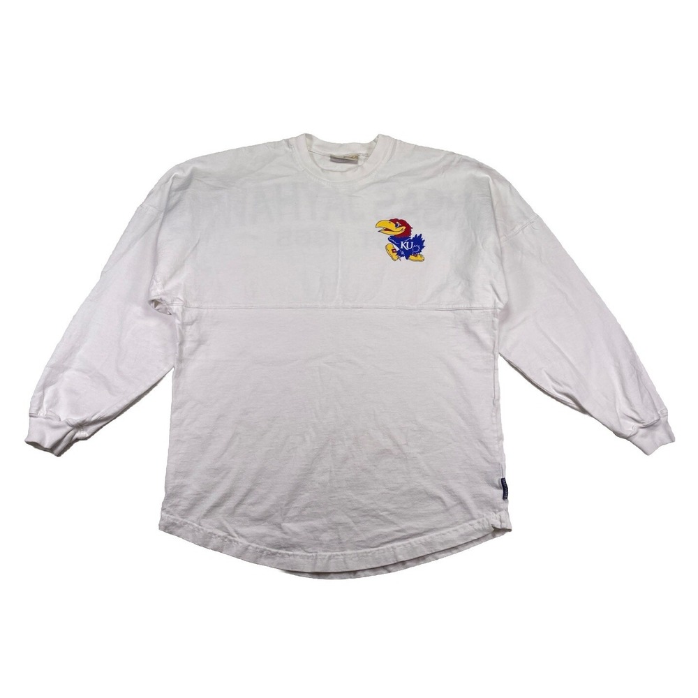Spirits Jersey University Of Kansas Jayhawks Long Sleeve Shirt White Size Small - Picture 1 of 5